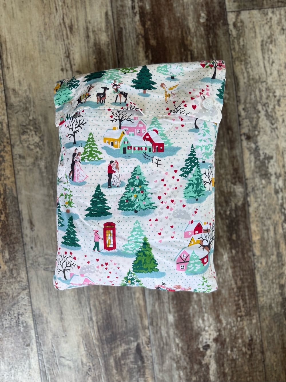 Cath Kidston london Shine Bright Christmas Village cotton twin sheet set